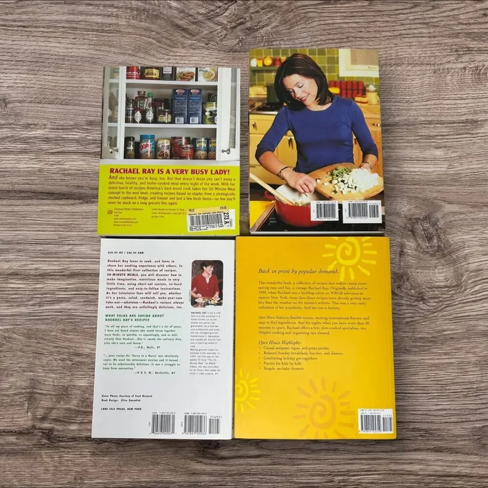 Rachel Ray Cookbooks Lot 4 - 30 Minute Meals 1&2,‎ Open House and Express Lane
